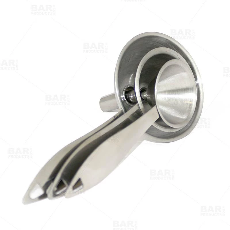 Brand new ๐ Bars Funnels W/ Handles - Stainless Steel - Set Of 3 โจ 4 Brand new ๐ Bars Funnels W/ Handles - Stainless Steel - Set Of 3 โจ - Image 2