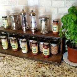 Cheapest 👏 Bars Counter Caddies™ - Stained Finish - 24" STRAIGHT Shelf - Culinary / Spice Rack ⭐ -Bars Shop stain 24in kit web3 800x