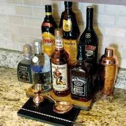 Best deal ✨ Bars Counter Caddies™ - STAINED Finish - 12" STRAIGHT - Liquor/Wine Bottle Display 🔔 -Bars Shop stained 12in liq web2 800x