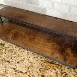 Buy 🌟 Bars Counter Caddies™ - STAINED Finish - 24" STRAIGHT - Liquor/Wine Bottle Display ✔️