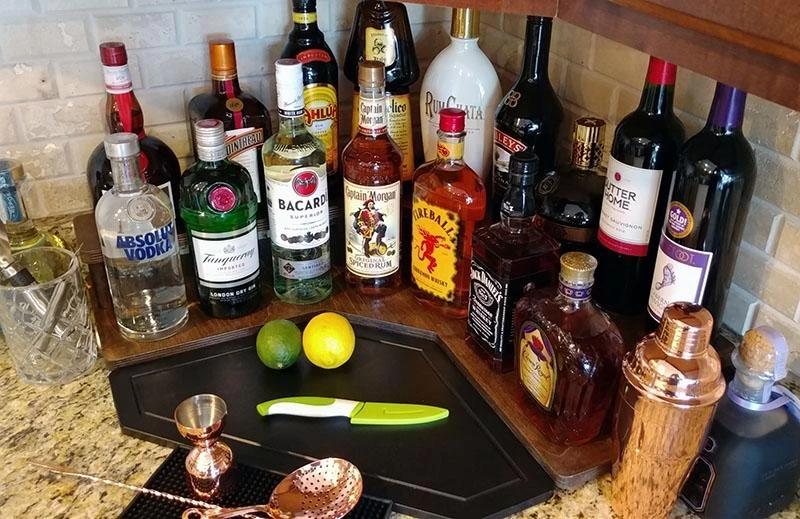 Cheap ⌛ Bars Counter Caddies™ - Stained Finish - Liquor/Wine Bottle Display 🌟 5 Cheap ⌛ Bars Counter Caddies™ - Stained Finish - Liquor/Wine Bottle Display 🌟 - Image 3