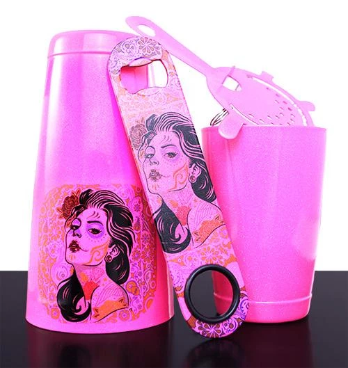 Outlet 🔥 Bars Skull Girl Neon Pink Glitter Kolorcoat™ Bar Tools 👏 3 Outlet 🔥 Bars Skull Girl Neon Pink Glitter Kolorcoat™ Bar Tools 👏