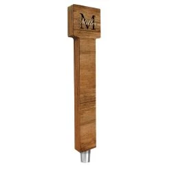 Cheap ✔️ Bars CUSTOMIZABLE Wooden Tap Handles - Monogram Design - 2 Styles In 3 Sizes ✨ -Bars Shop tap handle monogram name letter size shape square top 12in 800x